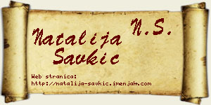 Natalija Savkić vizit kartica